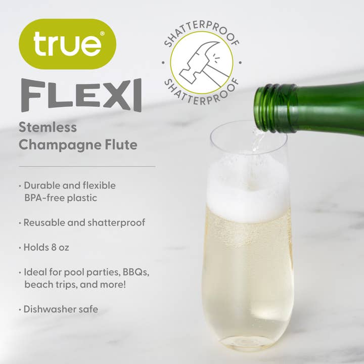 TRUE - Wholesale Champagne Flute - Flexi 8 oz Stemless Champagne Flute in Bulk2