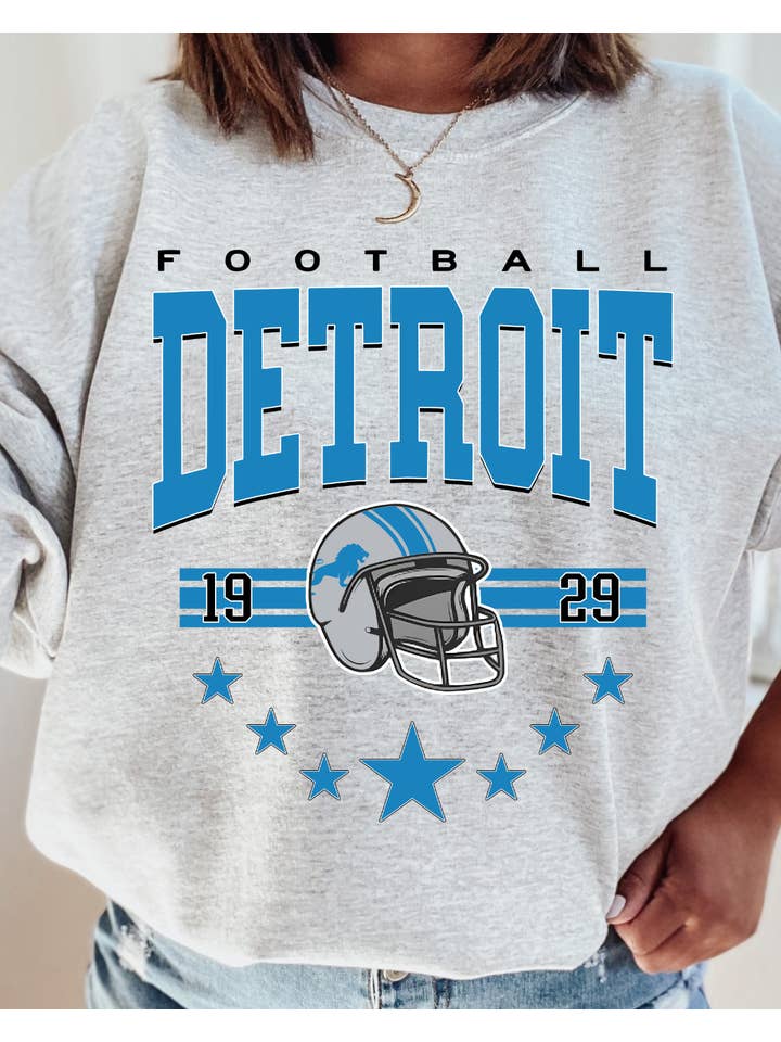 Uncommon Label - Wholesale Graphic Sweatshirt - Women's - DETROIT LIONS FOOTBALL NFL X Taylor Crewneck Pullover