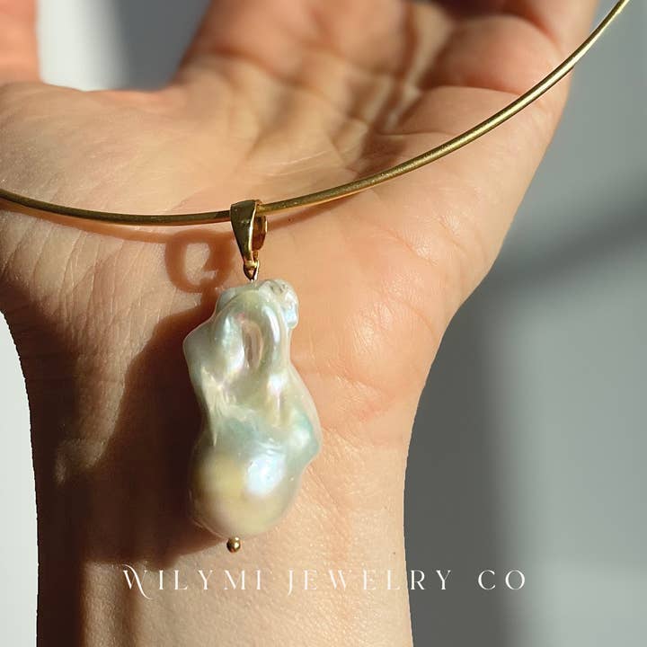 WILYMI Jewelry Co - Wholesale Choker/Collar - Gold Filled Baroque Pearl Tube Collar Choker | Adjustable4