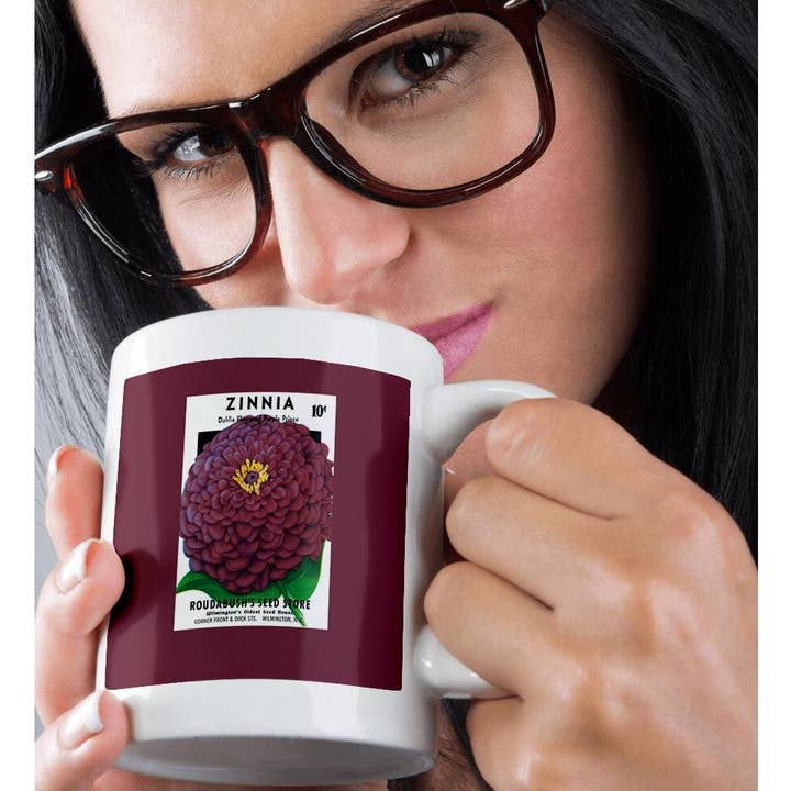 3dRose - Wholesale Coffee mug - 3dRose, Zinnia Dahlia Flowered Purple Prince Seed Packet Reproduction, Mug9