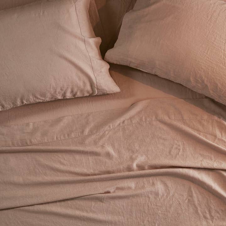 Olliix - Wholesale Sheet Set - Linen Cotton Blend Sheet Set, Warm Taupe