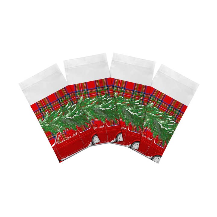 Xmas Tree Plaid Cotton Sateen Dinner Napkins for wholesale by Nicolette Mayer Collection