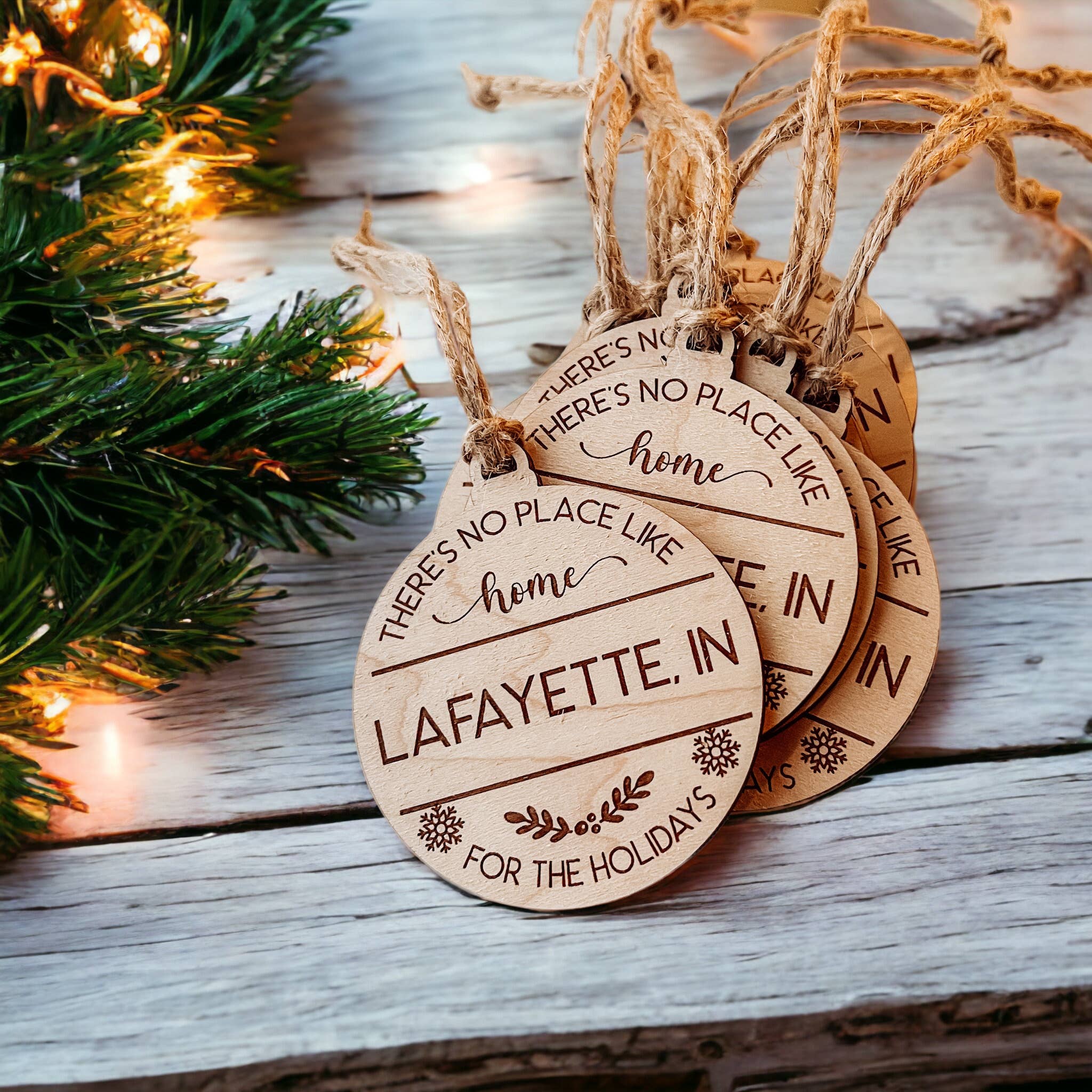 Wild Larch Creative - Wholesale Ornament - CUSTOM Wood Ornament | Custom Christmas Wood Ornament Eco6