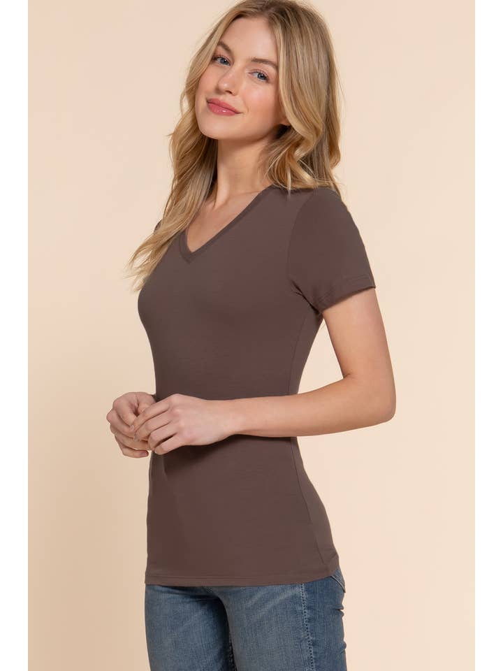 Active Basic | Active USA - Wholesale T-Shirt - Women's - Short Sleeve Cotton Jersey V-neck Top 18