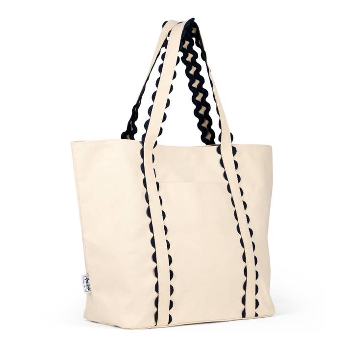 Navy Natural Nantucket Beach Tote for wholesale on Faire