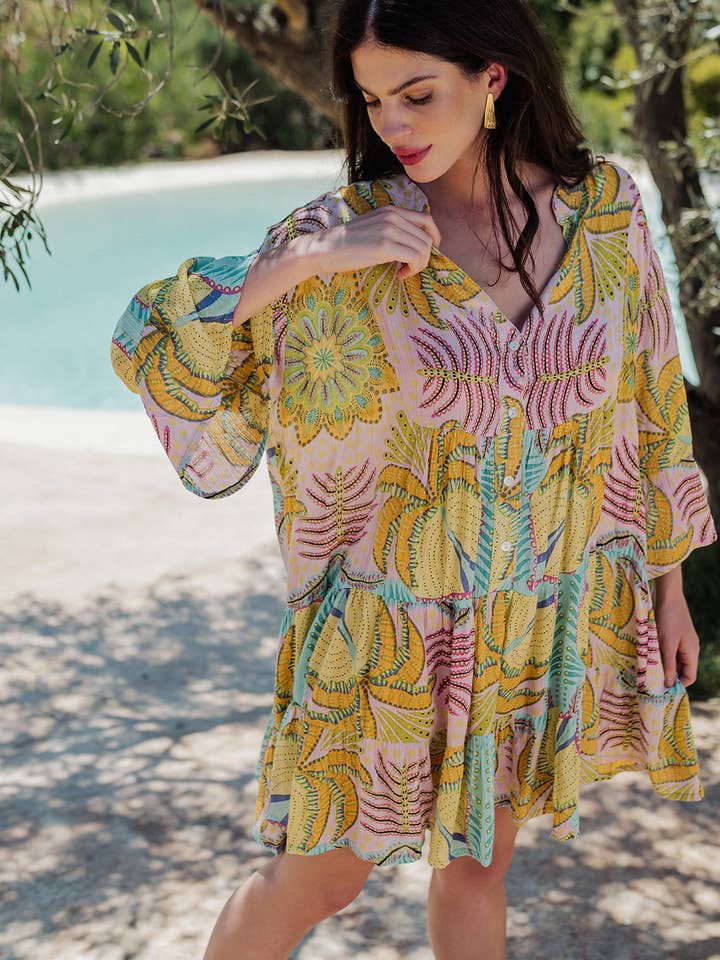 MARRAKECH AQUA SHORT DRESS para venta al por mayor de Piti Cuiti