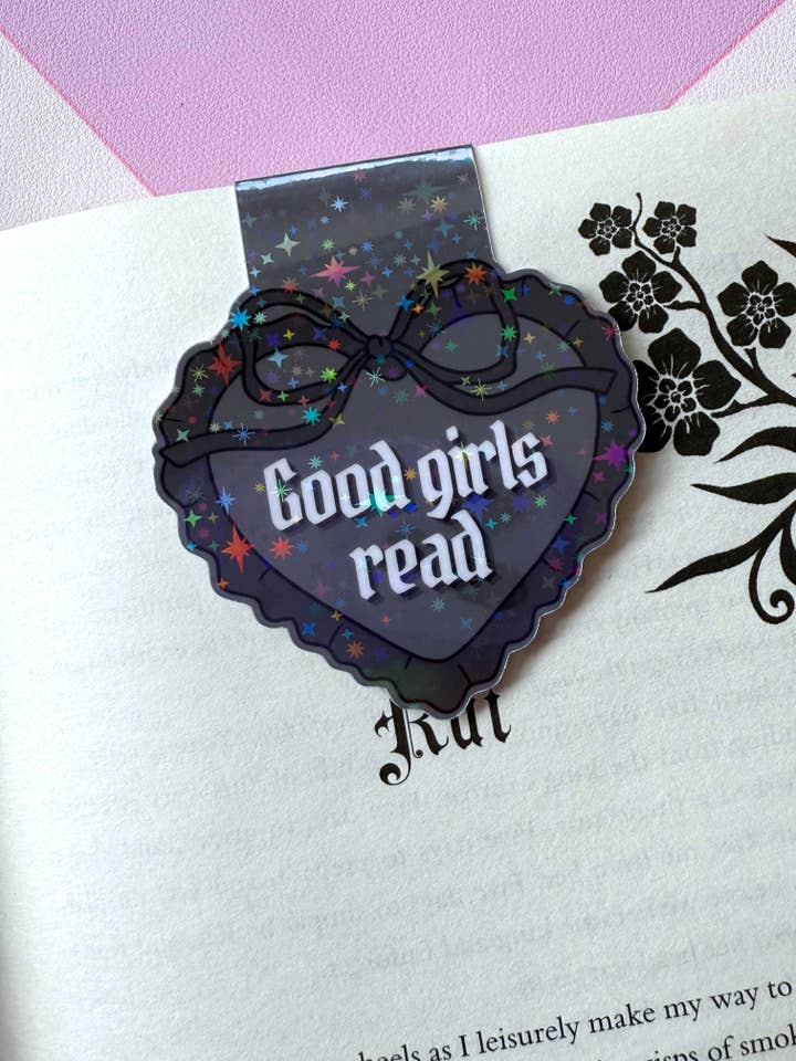 Good Girls Read Sparkly Magnetic Bookmark for wholesale by Lunar Cult Design