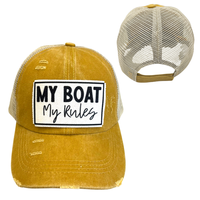 dkhandmade - Wholesale Trucker Hat - Unisex - MY BOAT MY RULES | DISTRESSED | UNISEX HAT4