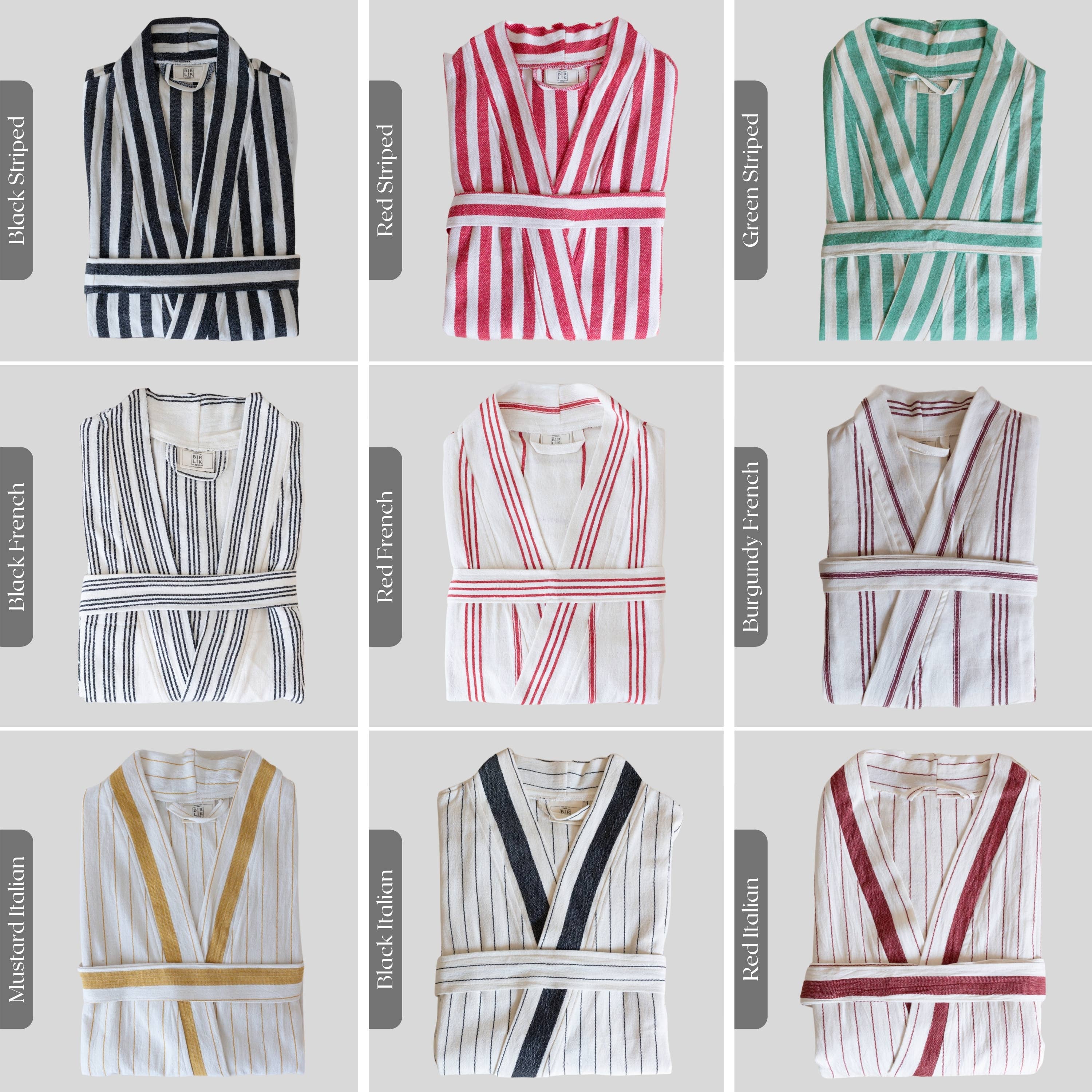 Vivamaison - Vendita all'ingrosso Vestaglia - Unisex - Kimono a Righe in Cotone Premium, Comfort Leggero22