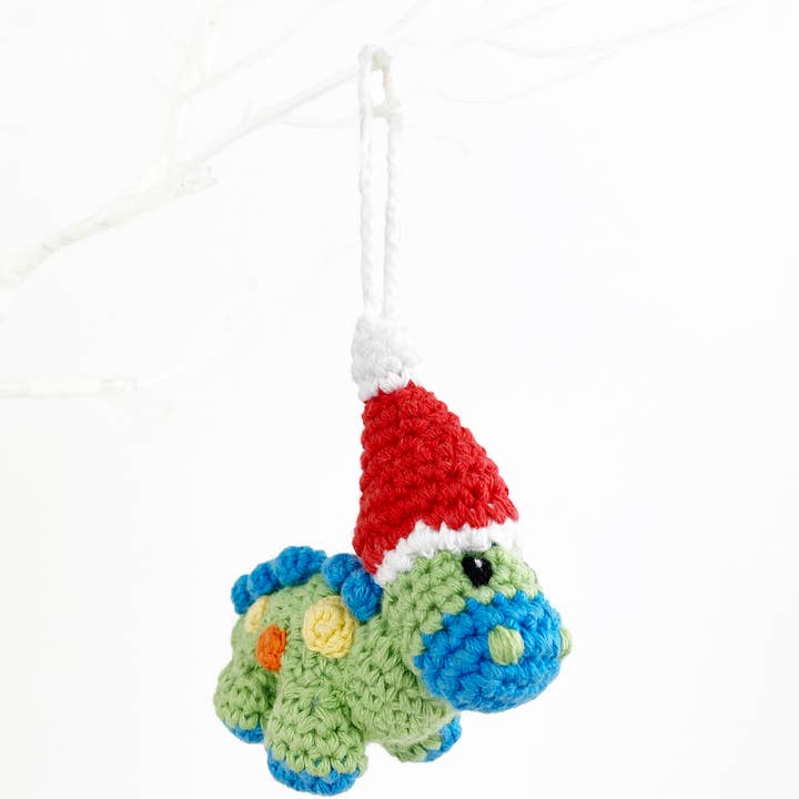 Pebble - Wholesale Ornament - Kids & Baby - Handmade Steggi Dinosaur Ornament – Christmas Edition