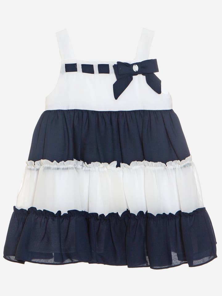 Robe blanche et marine en chiffon pour la vente par Patachou