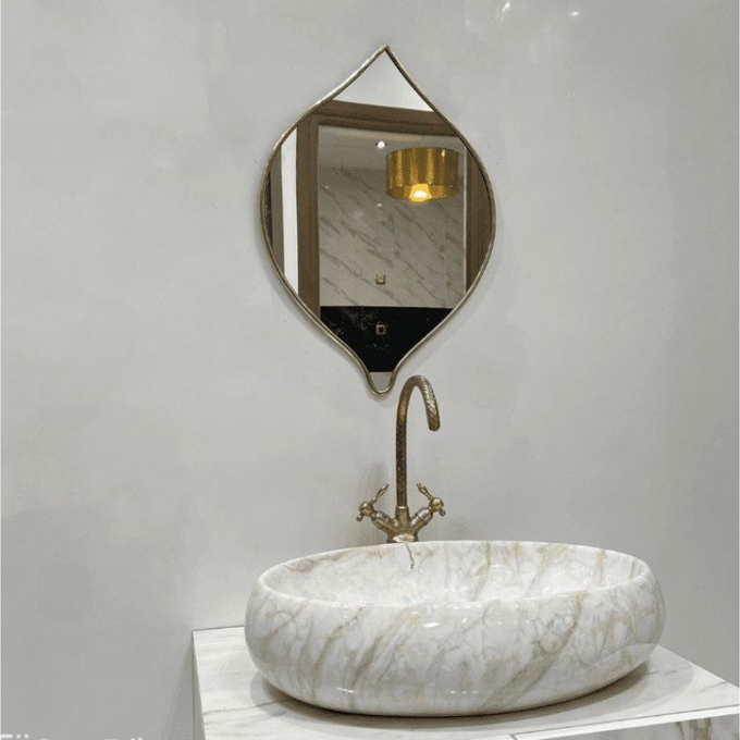 High crafty – wholesale Wall mirror – Handmade Copper Eye-Shaped Mirror – Irregular Design Wall Mi0