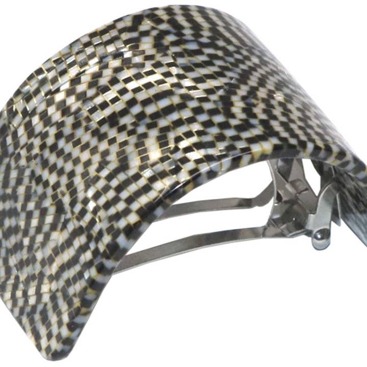 Fransk Amie Halvcirkel 2 1/4" Medium Opera Buet Håndlavet Celluloid Hårklemme for engroshandel hos Parcelona