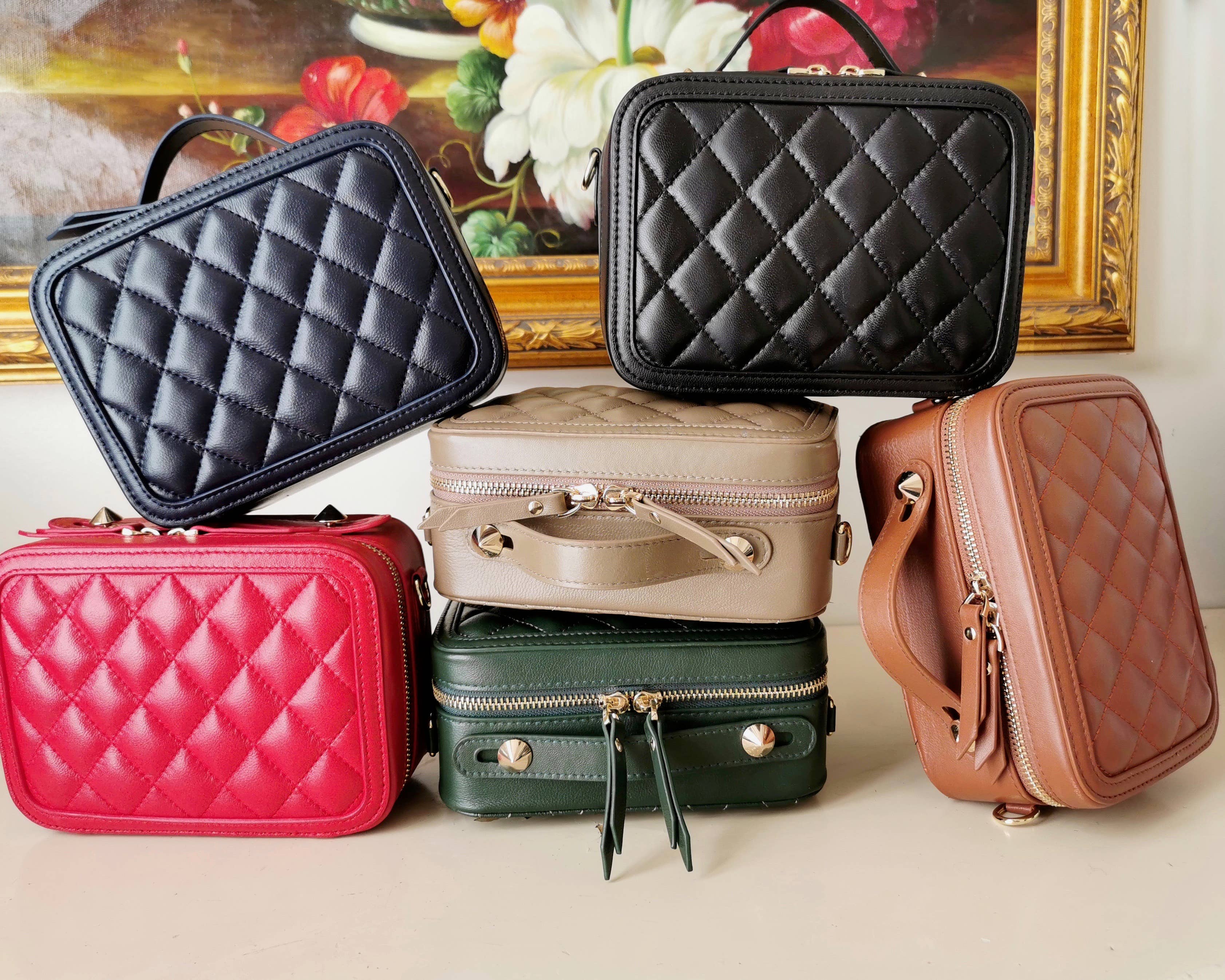 JULIA PARIS - Venta al por mayor Bolso con asas - Mujer - Bolso rectangular acolchado de piel suave de cordero5