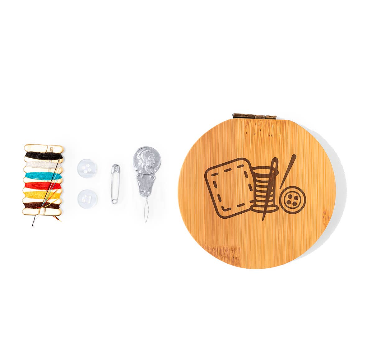 Fustik – wholesale Embroidery/cross-stitch supplies – Customizable Sewing Set in Bamboo Case0