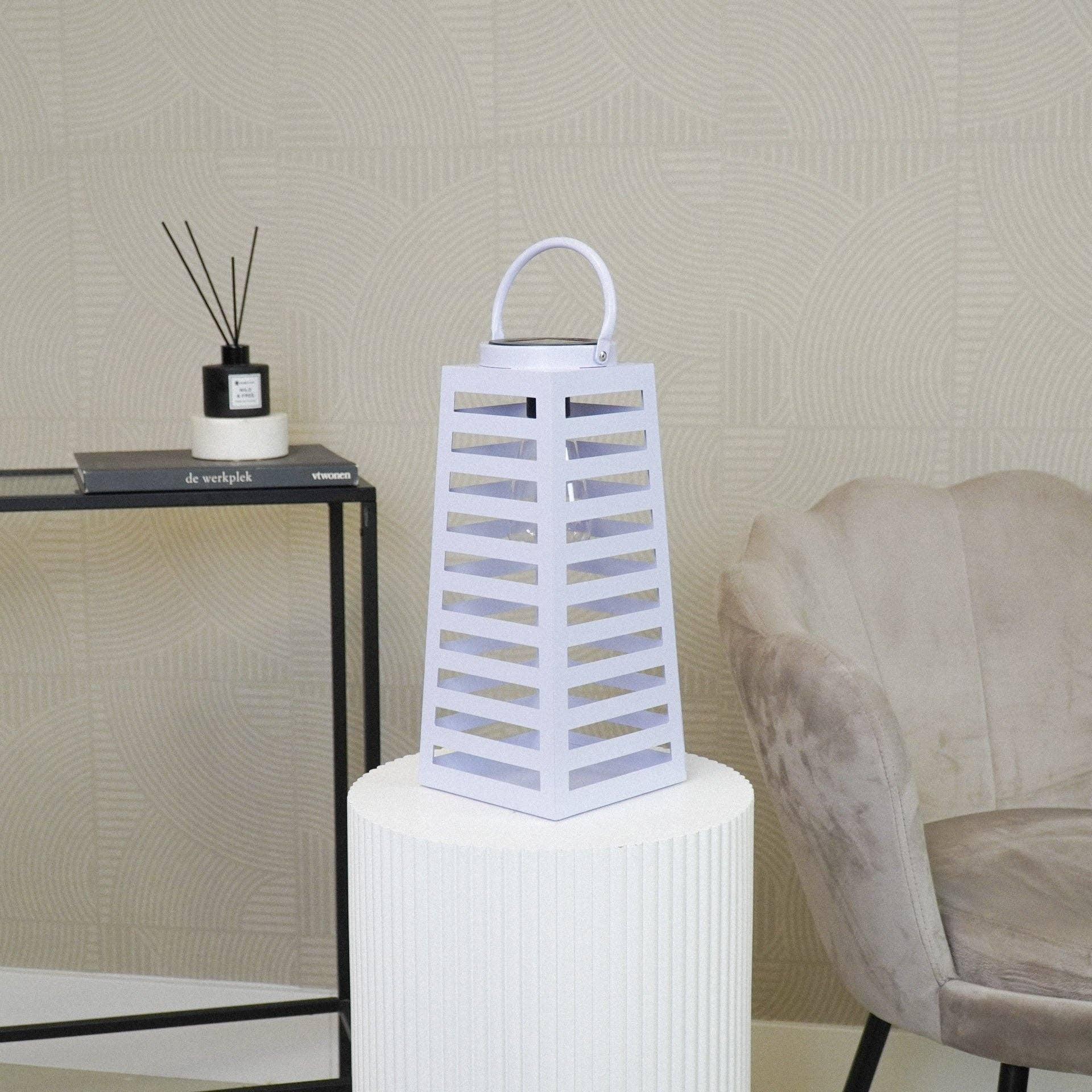 Housevitamin bv - Wholesale Lantern - Lamp- Lantern - Solar - Metal - Lila - 14x32,5cm6