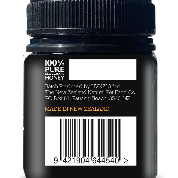 The New Zealand Natural Pet Food Co - Wholesale Pet Treats - Dog - Woof Manuka Honey 8.8oz4