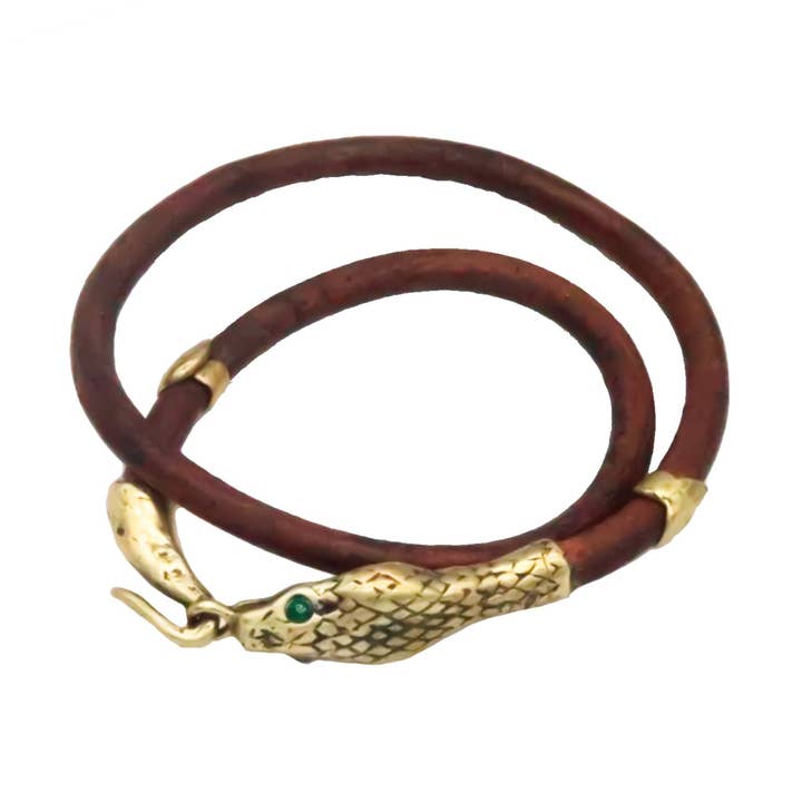 Envoltura de cuero de serpiente para hombre para venta al por mayor de Alkemie Jewelry