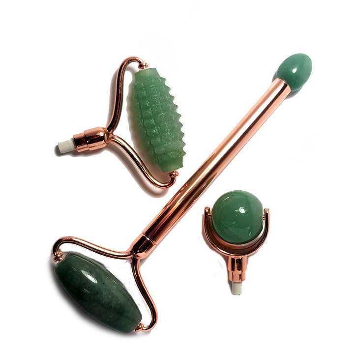 ZAQ CHANGEABLE JADE FACIAL ROLLER - 3 HEADS for wholesale by ZAQ Skin + Body Care