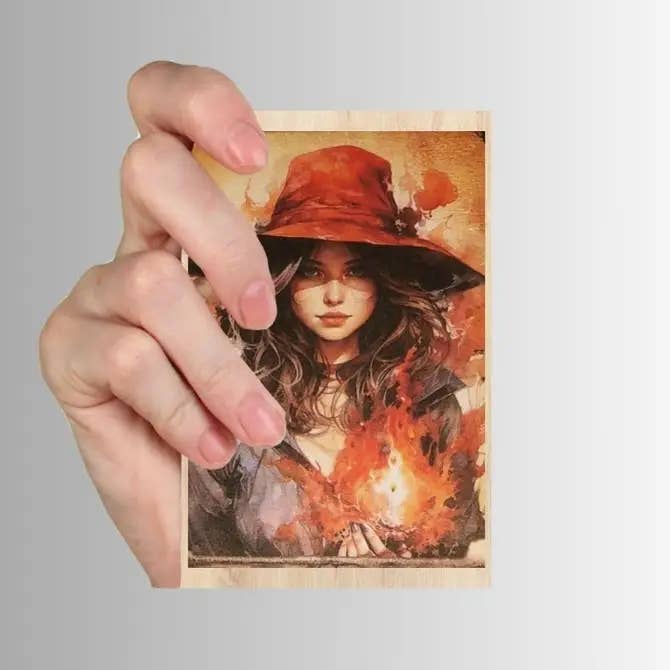 Fiery Red Witches-Set of 10 4" x 6" Decoupage Wood Panels for wholesale by Slightly Askew Art
