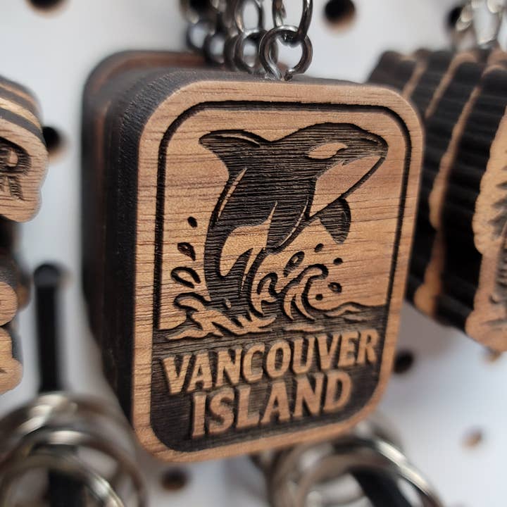 Porte-clés orque de l'île de Vancouver pour la vente par Two Makers Crew