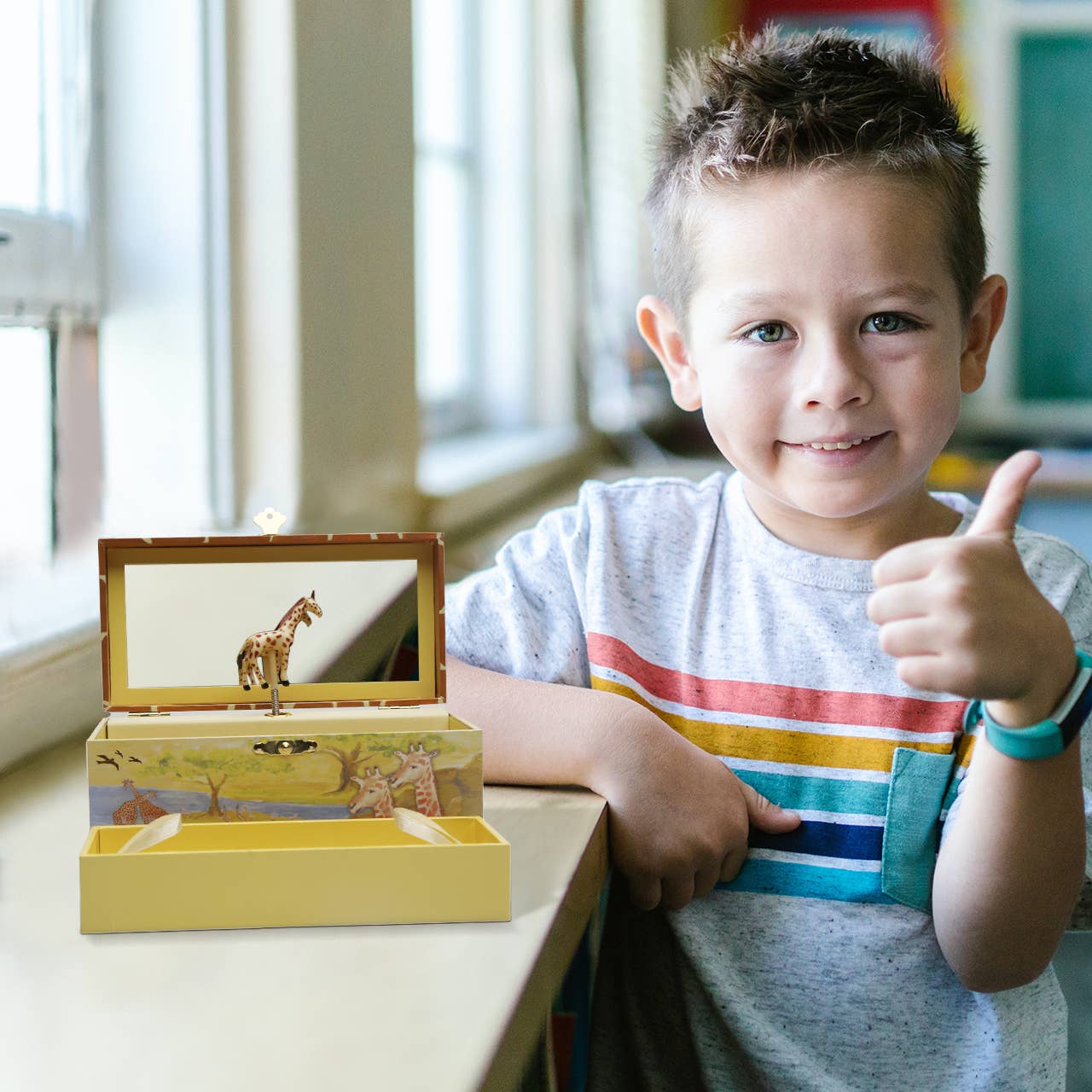 Enchantmints – wholesale Musikdosa - Barn och baby – Ny! Musiklåda med giraff, utdragslådor och spegel6
