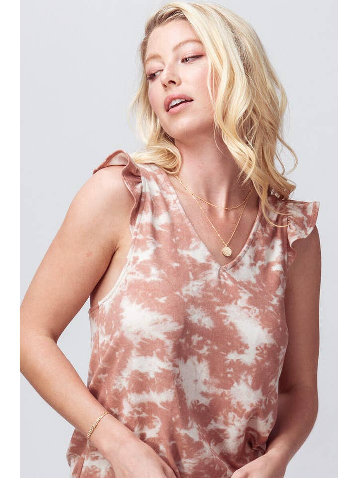 Heyday – wholesale Blus - Dam – VOLANG ÄRMLÖS V HALS TOPP5