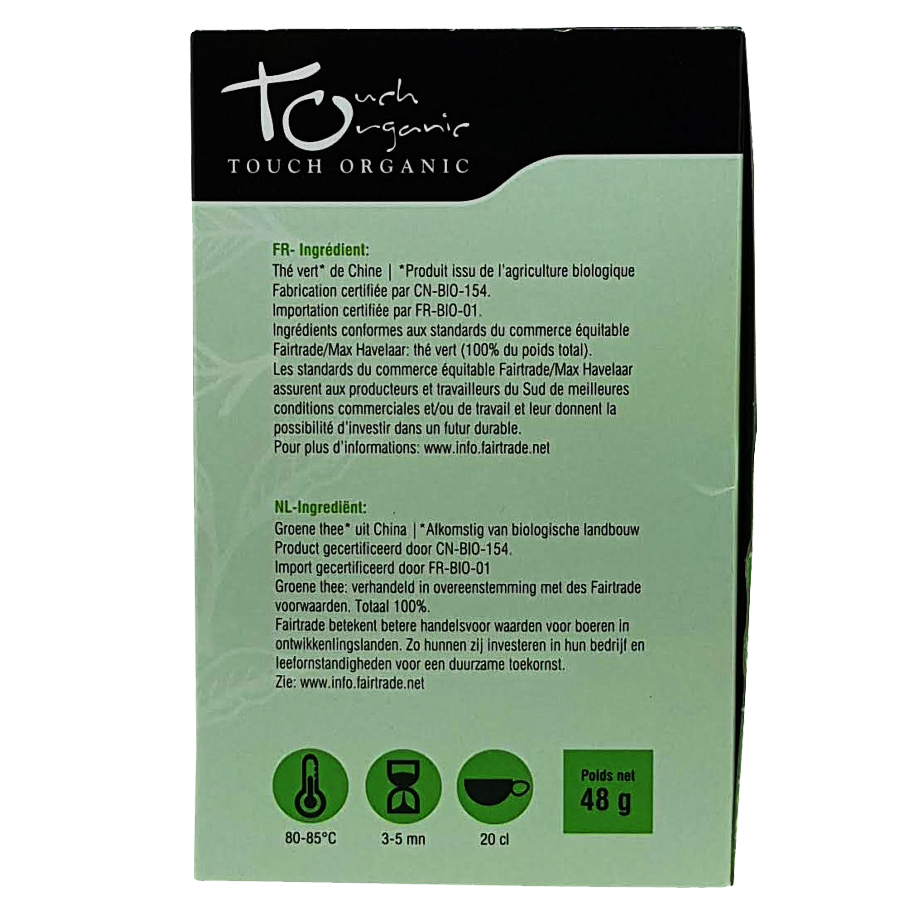 Touch Organic - Vendita all'ingrosso Tè in bustine - Touch Organic - Tè verde biologico - 24 bustine2