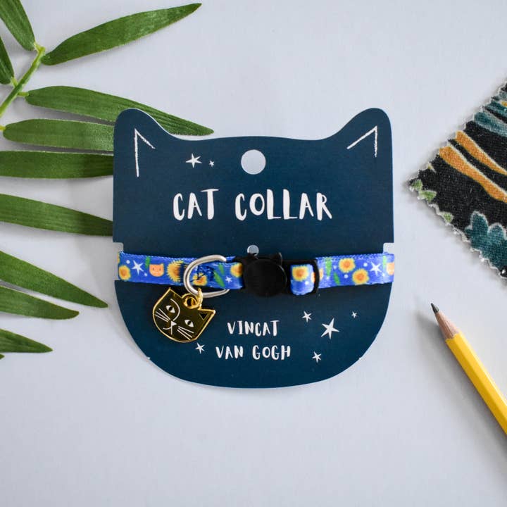 Niaski (USA DUTIES PAID) - Wholesale Pet collar – Cat - Vincat Van Gogh Artist Cat Collar2