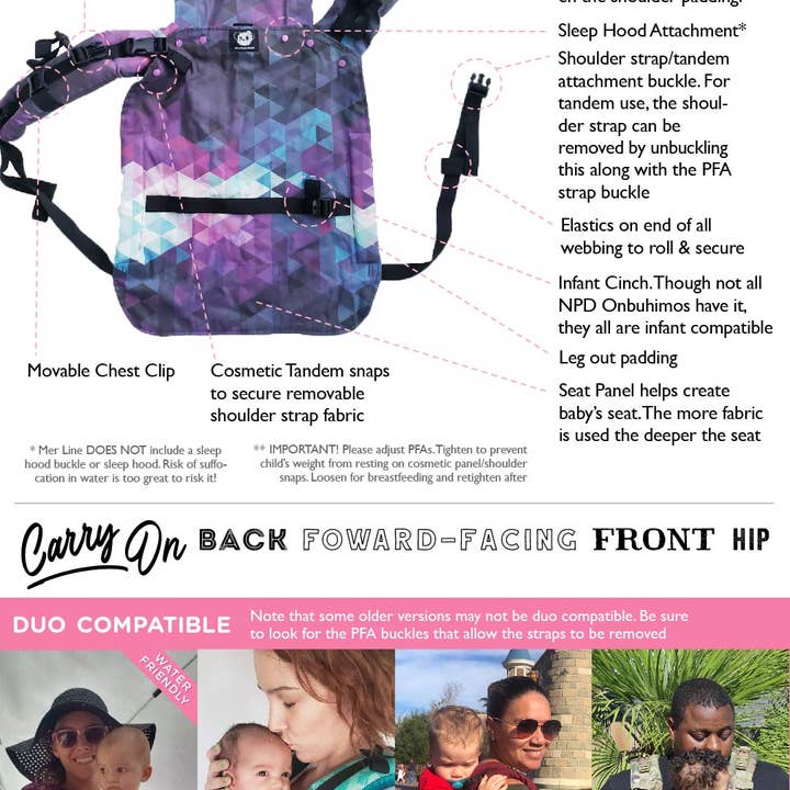 Storm Watercolor - Mer Duo Onbuhimo for wholesale by Naked Panda Designs