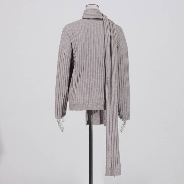 Productseeker – Großhandel Set aus Oberteil und Hose (NICHT Loungewear) – Damen – SET271 V-Ausschnitt Strickpullover und High-Waist Gerade Hose Set4