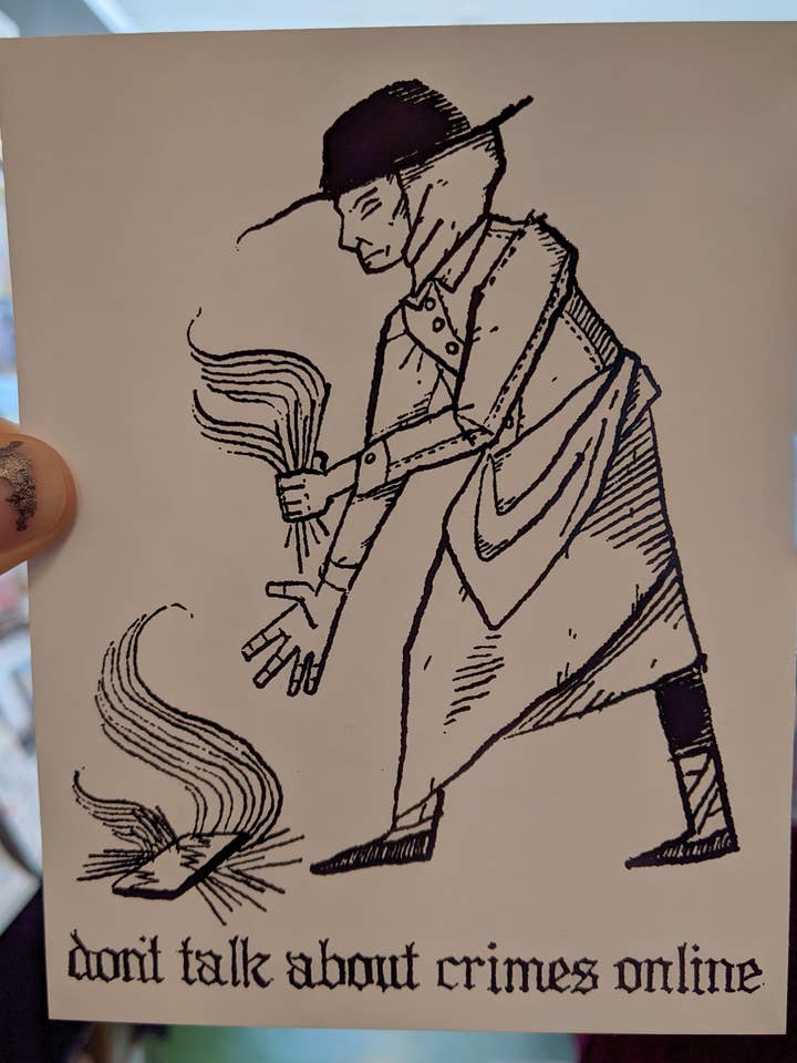 Autocollant en ligne Ne parlez pas de crimes par Ferin Fick pour la vente par Silver Sprocket