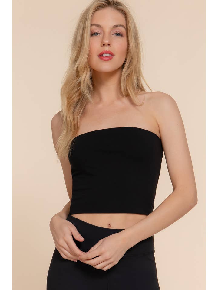 42POPS - Wholesale Knit Top - Women's - ',,._ Fitted Crop Tube Cotton Spandex Top