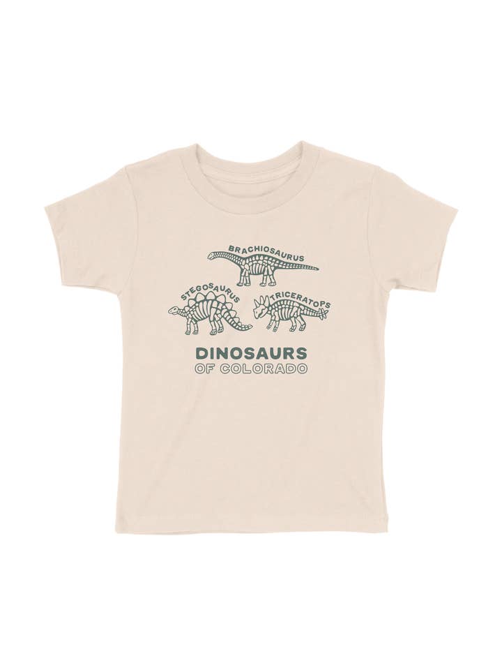 Dinosaurs of Colorado Toddler Shirt for wholesale by Buffalo Mountain Print + Supply