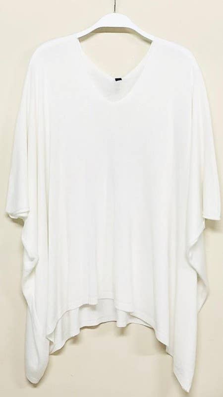 VENTI6 – Túnica - Mulher por atacado – TOP DE MALHA LEVE OVERSIZED COM DECOTE EM V DRAPEADO (2920)18