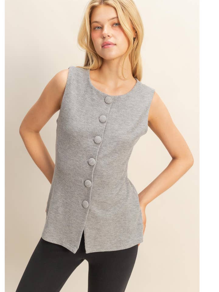 Top in maglia a coste con bottoni per la vendita all'ingrosso da parte di HYFVE