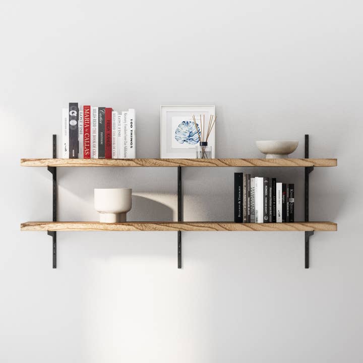TURIN 54" Adjustable Shelves with 10" Deep Board - 2, 3 or 4 Tier - Burnt for wholesale by Wallniture