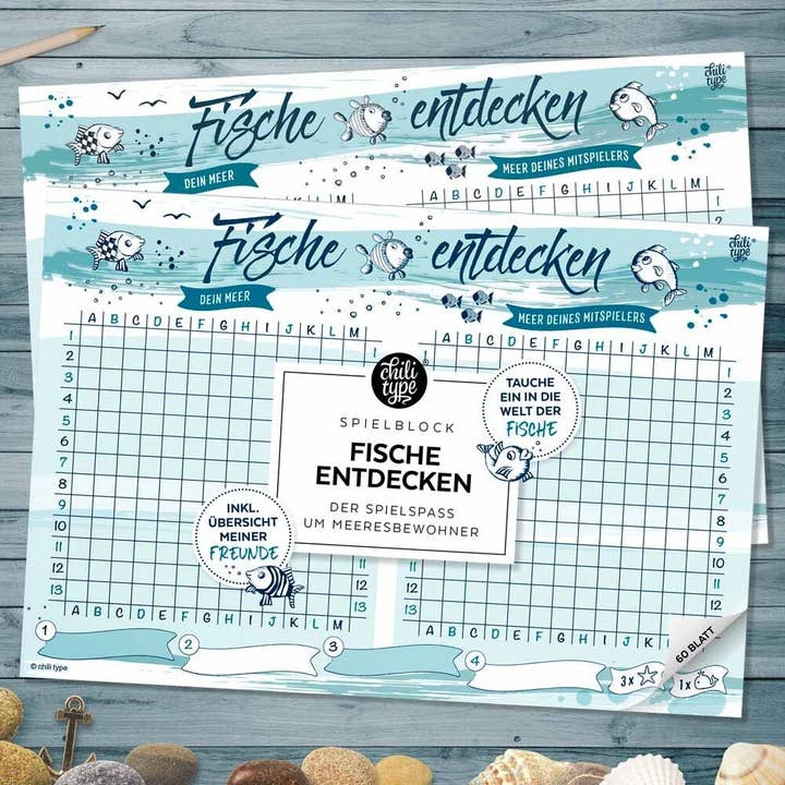 Poissons à découvrir, bloc de jeu C5 pour la vente par chili type