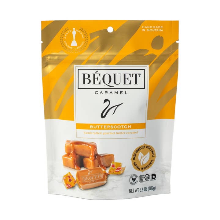 Béquet Confections - Wholesale Caramel - Béquet Gourmet Caramel 3.6 oz Pouch