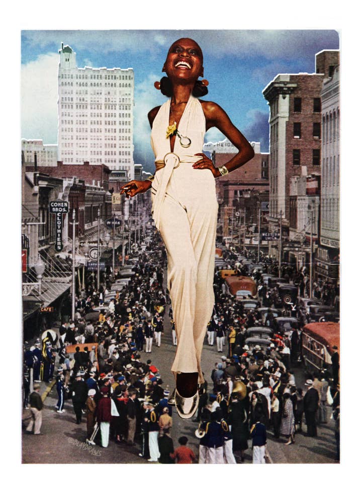 Next in the City Art Print for wholesale by City and Flower Collage