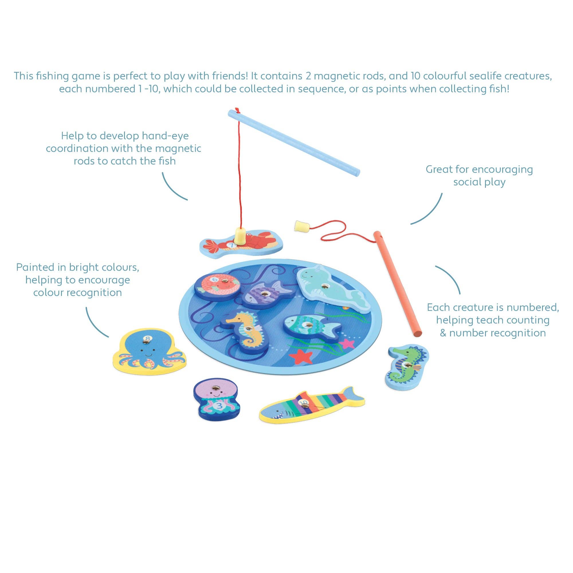 Orange Tree Toys - Wholesale Toy Set - Kids - Magnetic Wooden Fishing Game1