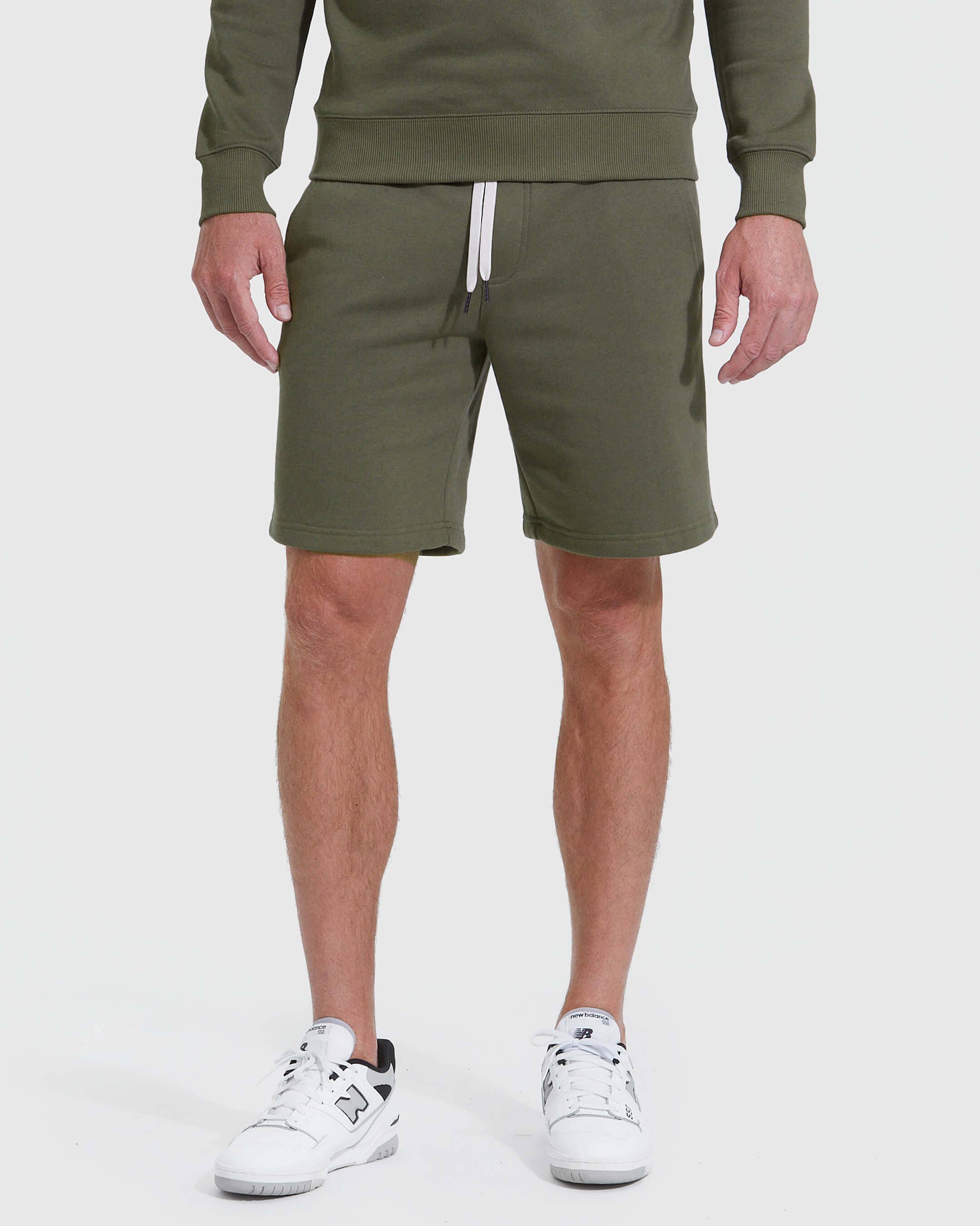 True Classic - Wholesale Shorts - Men's - Military Green Fleece French Terry Shorts