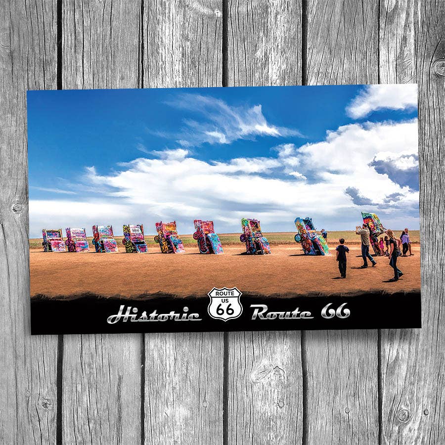 Christopher Arndt Postcard Co. - Wholesale Postcard - Route 66 Cadillac Ranch Postcard0