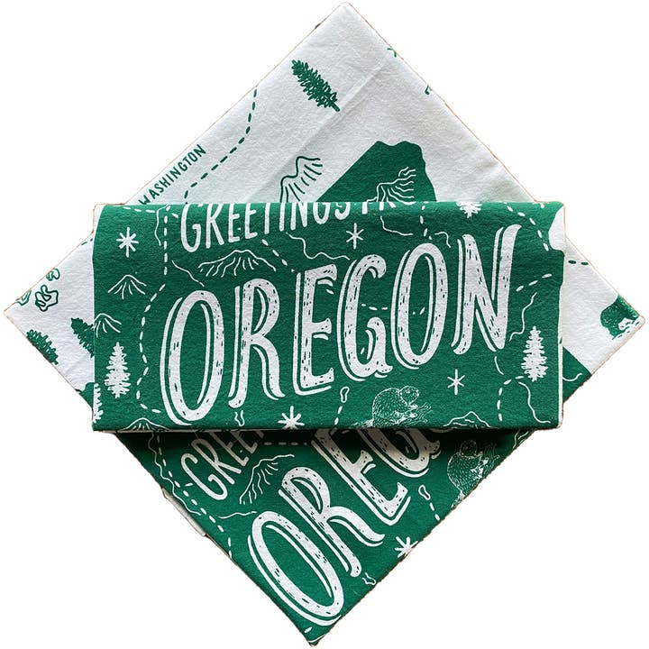 Oregon Tea Towel for wholesale by Noteworthy Paper & Press
