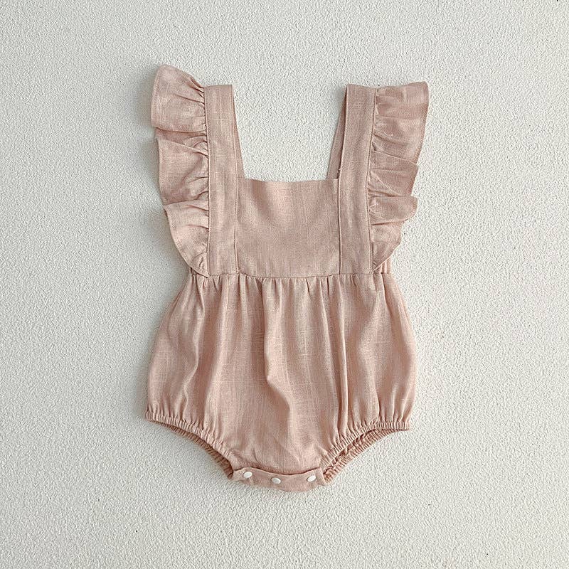 MyKids-USA® - Wholesale Bodysuit (Non-Footed) - Baby - Summer Baby Girls Solid Color Square Neck bodysuit4