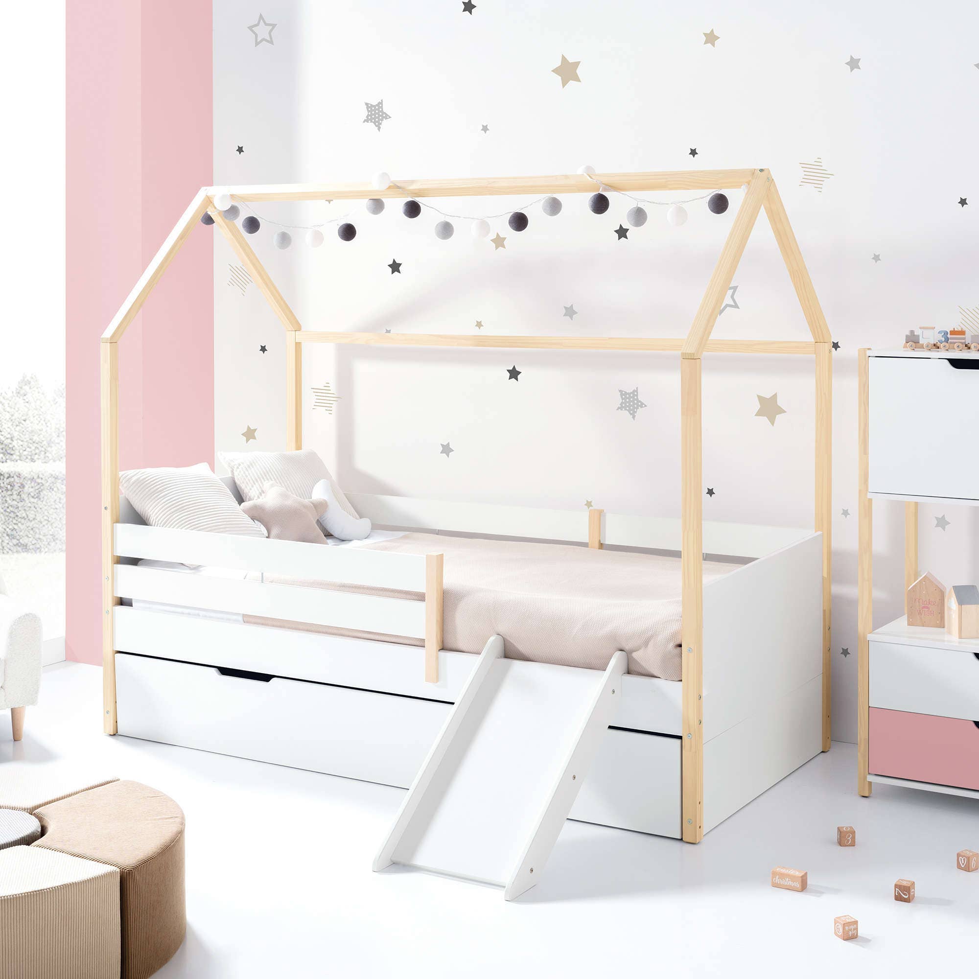 Alondra Baby - Wholesale Bed - Kids & Baby - Montessori bed 90x200 cm with drawer/trundle bed in wood · Sogni XL NB200016