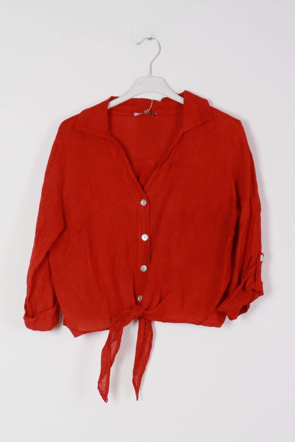 LÉA & LUC - Venta al por mayor Camisa con botones - Mujer - Camisas anudadas a la cintura en 100% lino REF. 220260