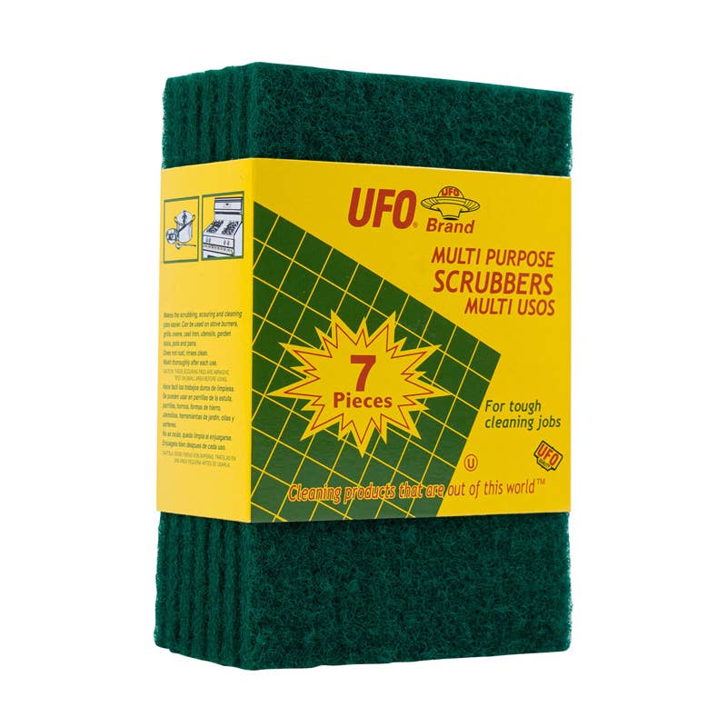 Deluxe Import Trading – wholesale Cleaning sponge – 7ct UFO Scouring Pad- Green0
