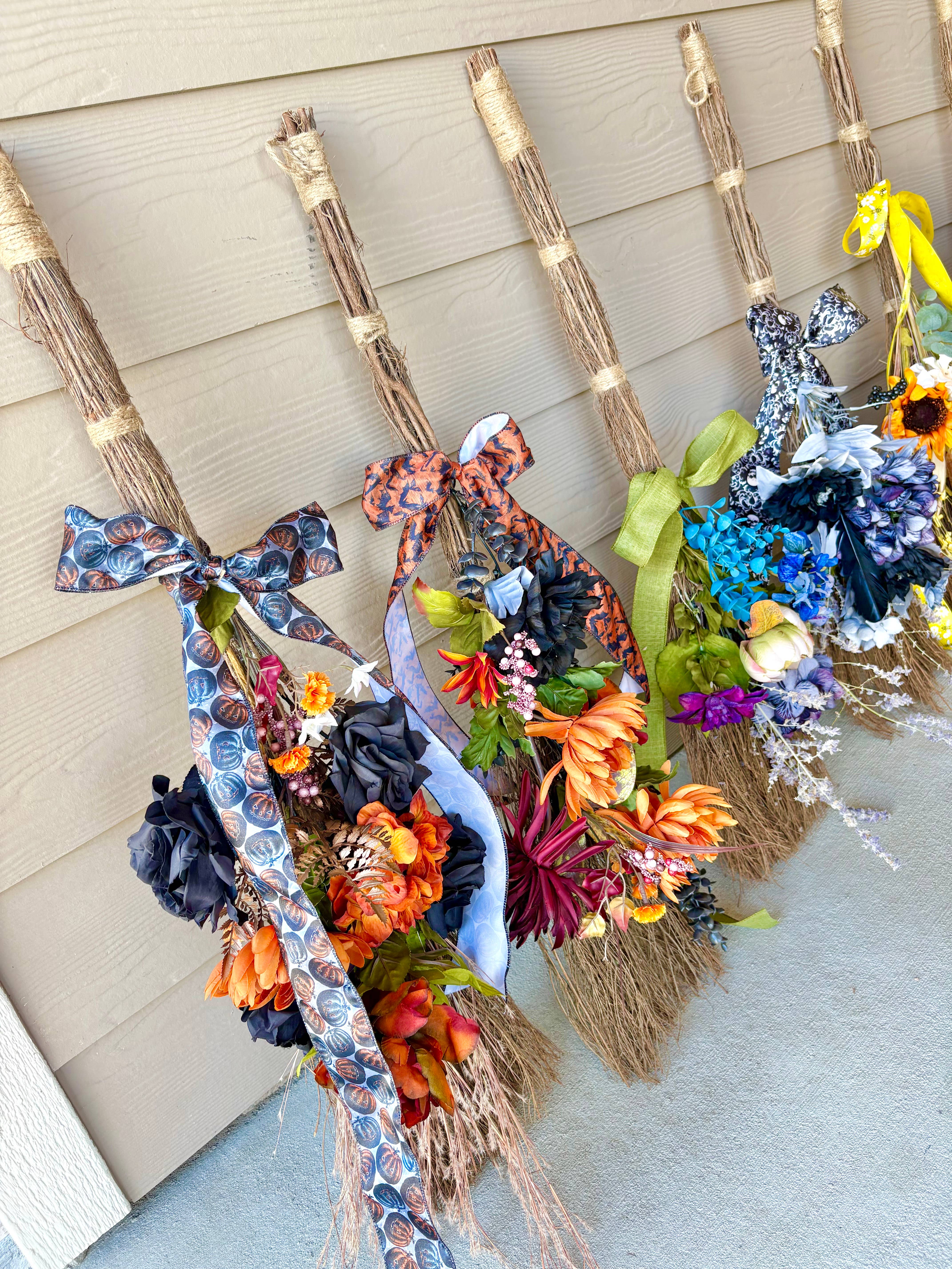 All Little Cute Things - Wholesale Smudge Stick - Floral Broom Witch Besom Handmade Scented Wall Decoration8