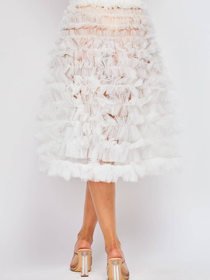 Hot & Delicious – wholesale Skirt – Women’s – Ladylike Sheer Tulle Tiered Midi Circle Skirt (HDS30139)7